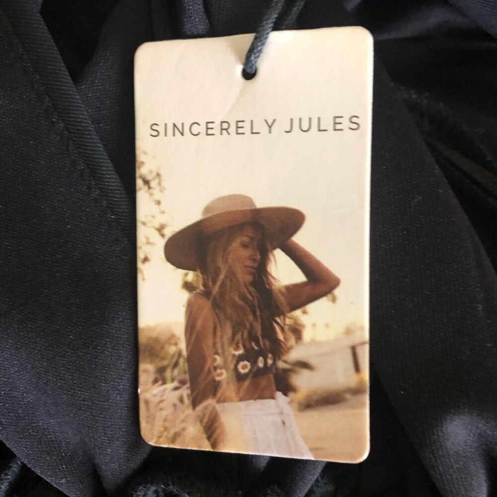 Sincerely Jules Black Jumpsuit Wide Leg Wrap Sleeveless Medium - Picture 14 of 14